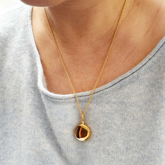 Ashes into Jewellery Round Necklace 18K Gold Plated - Ashes Jewellery AE