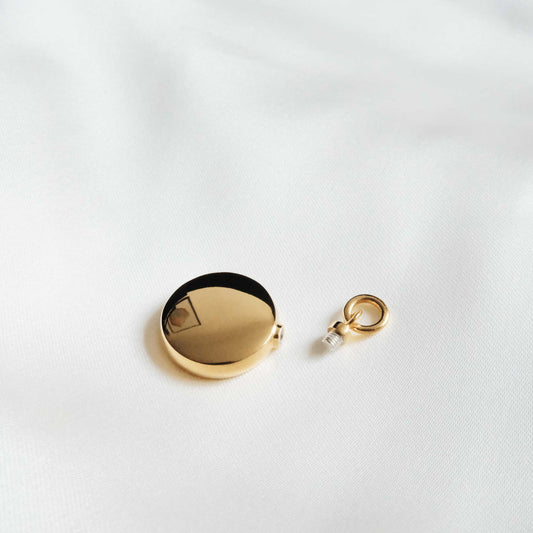 Ashes into Jewellery Round Necklace 18K Gold Plated - Ashes Jewellery AE