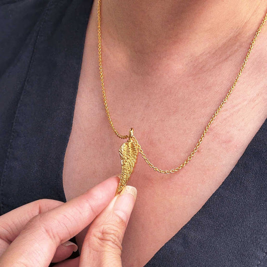 Ashes Jewellery Angel Wing 18K or 9K Solid Gold Necklace - Ashes Jewellery AE