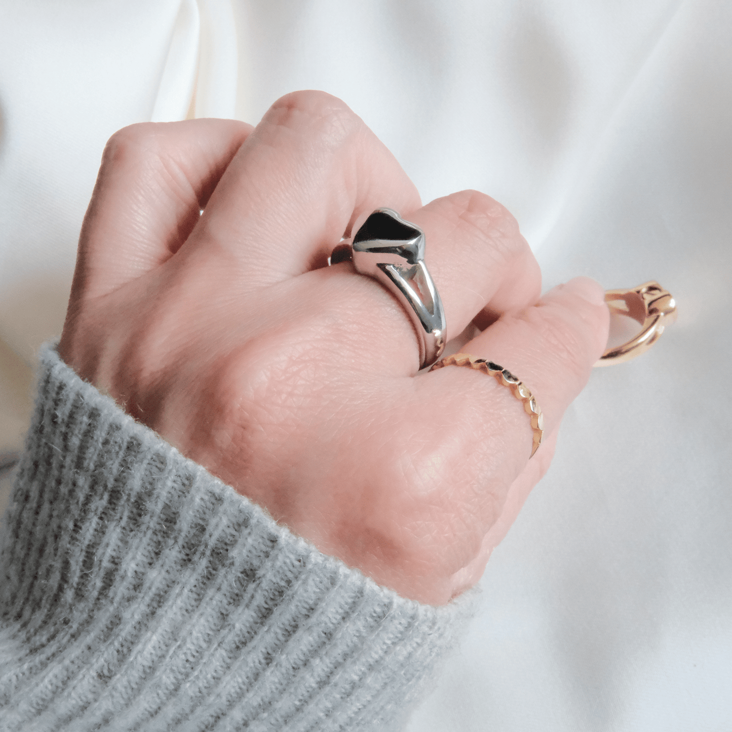 Ashes Ring Heart Stainless Steel Gold & Silver - Ashes Jewellery AE
