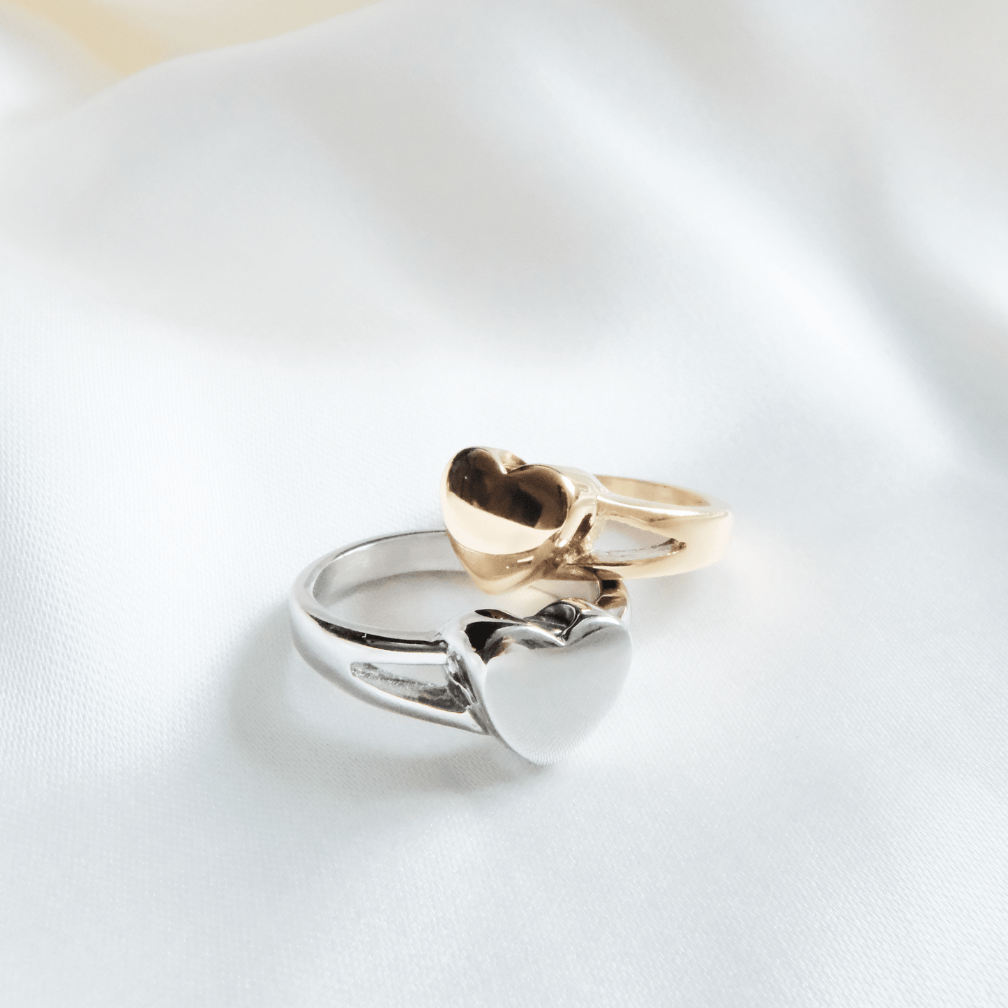 Ashes Ring Heart Stainless Steel Gold & Silver - Ashes Jewellery AE