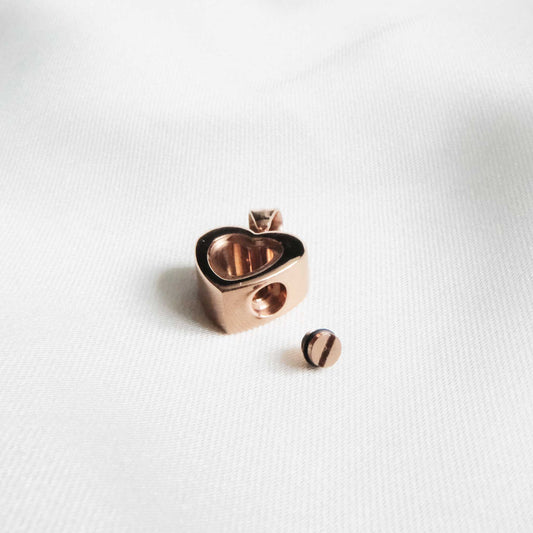 Heart Ashes Necklace Rose Gold Stainless Steel - Ashes Jewellery AE