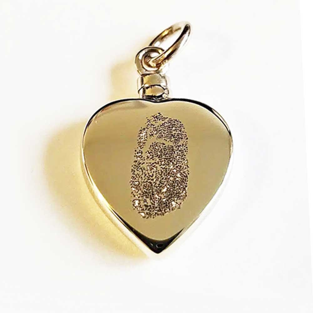 Heart Urn Jewellery Necklace Gold 9K - Ashes Jewellery AE