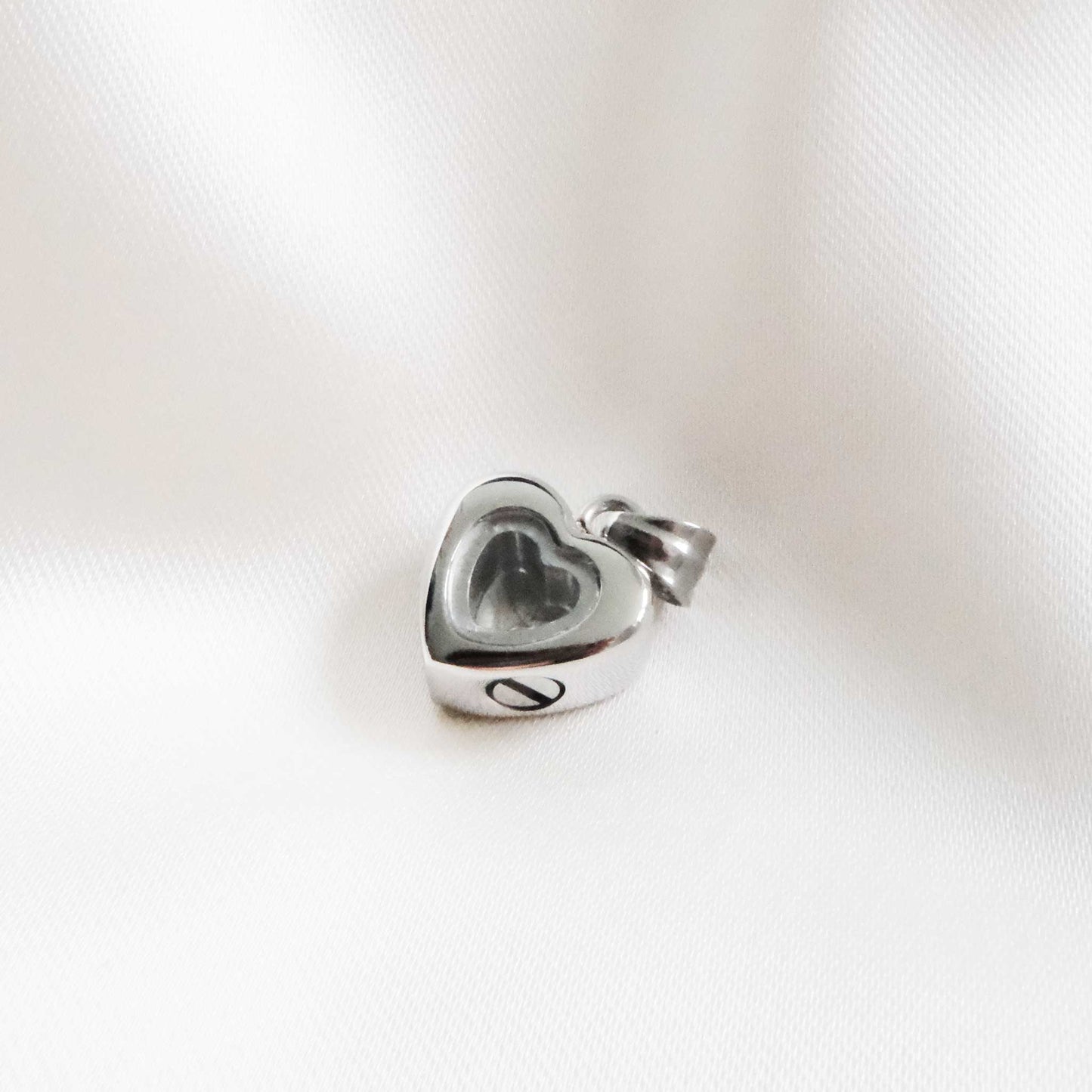 Silver Heart Ashes Necklace Stainless Steel - Ashes Jewellery AE