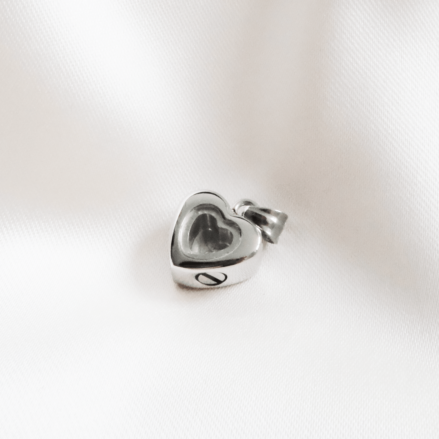 Silver Heart Ashes Necklace Stainless Steel - Ashes Jewellery AE