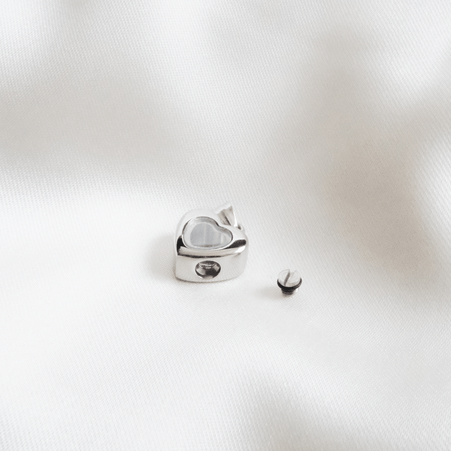 Silver Heart Ashes Necklace Stainless Steel - Ashes Jewellery AE