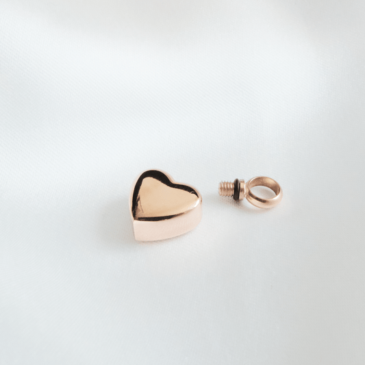 Small Heart Ashes Necklace Rose Gold Stainless Steel - Ashes Jewellery AE