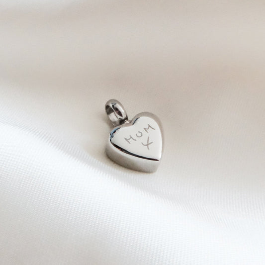 Small Heart Ashes Necklace Silver Stainless Steel - Ashes Jewellery AE