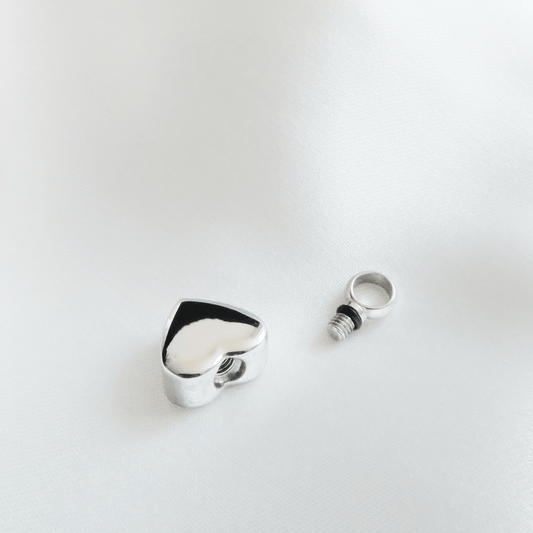 Small Heart Ashes Necklace Silver Stainless Steel - Ashes Jewellery AE