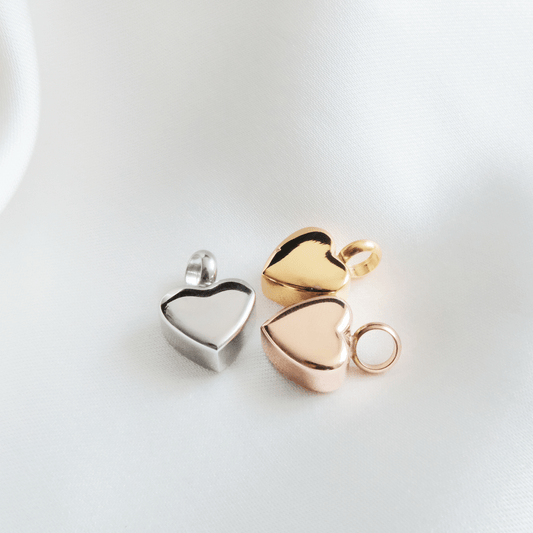Small Heart Ashes Necklace Silver Stainless Steel - Ashes Jewellery AE