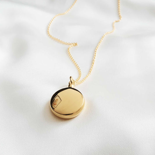 Ashes into Jewellery Round Necklace 18K Gold Plated - Ashes Jewellery AE