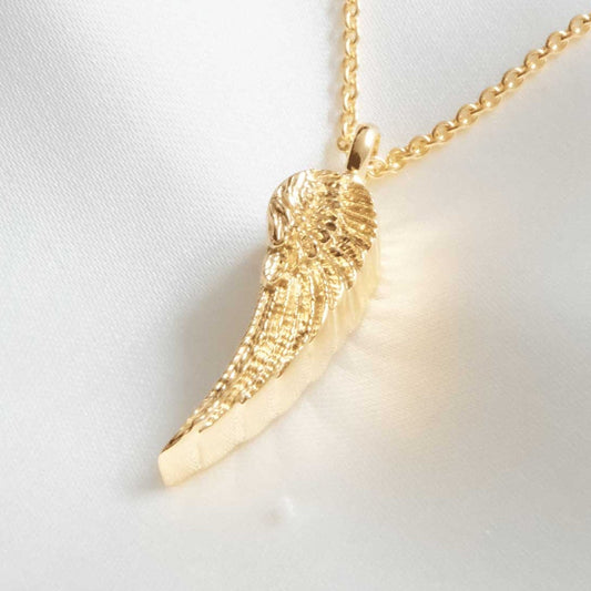 Ashes Jewellery Angel Wing 18K or 9K Solid Gold Necklace - Ashes Jewellery AE