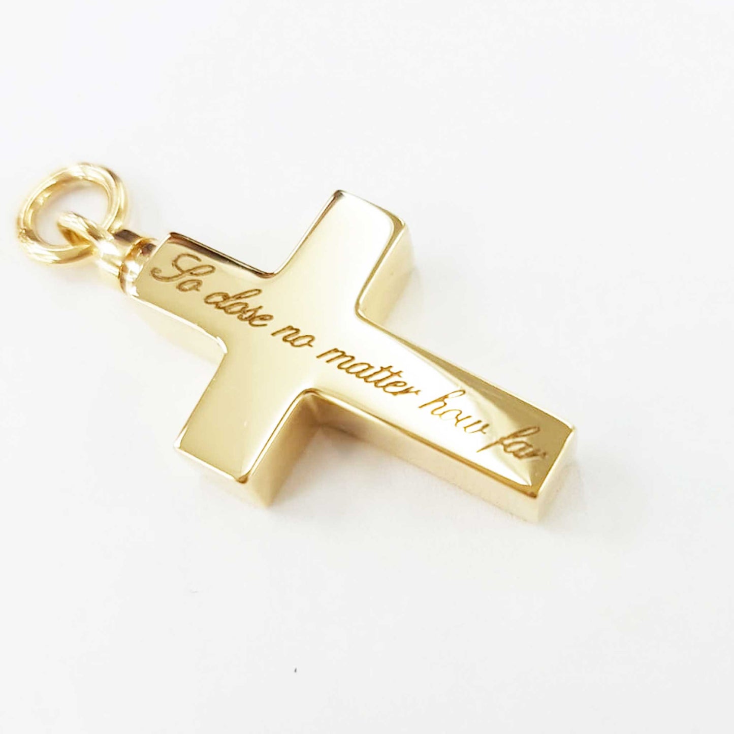 Ashes Jewellery Cross 18K or 9K Solid Gold Necklace - Ashes Jewellery AE