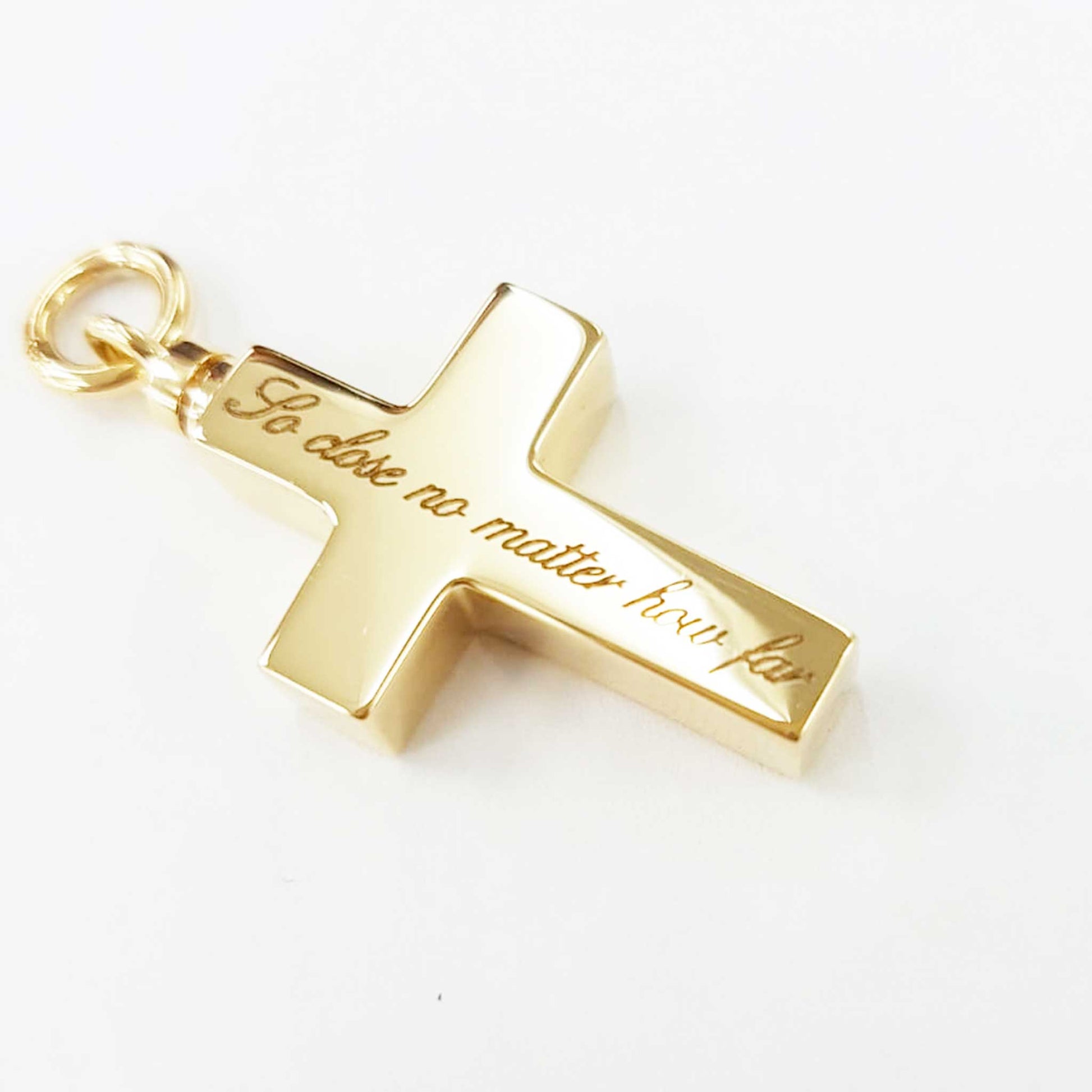 Ashes Jewellery Cross 18K or 9K Solid Gold Necklace - Ashes Jewellery AE