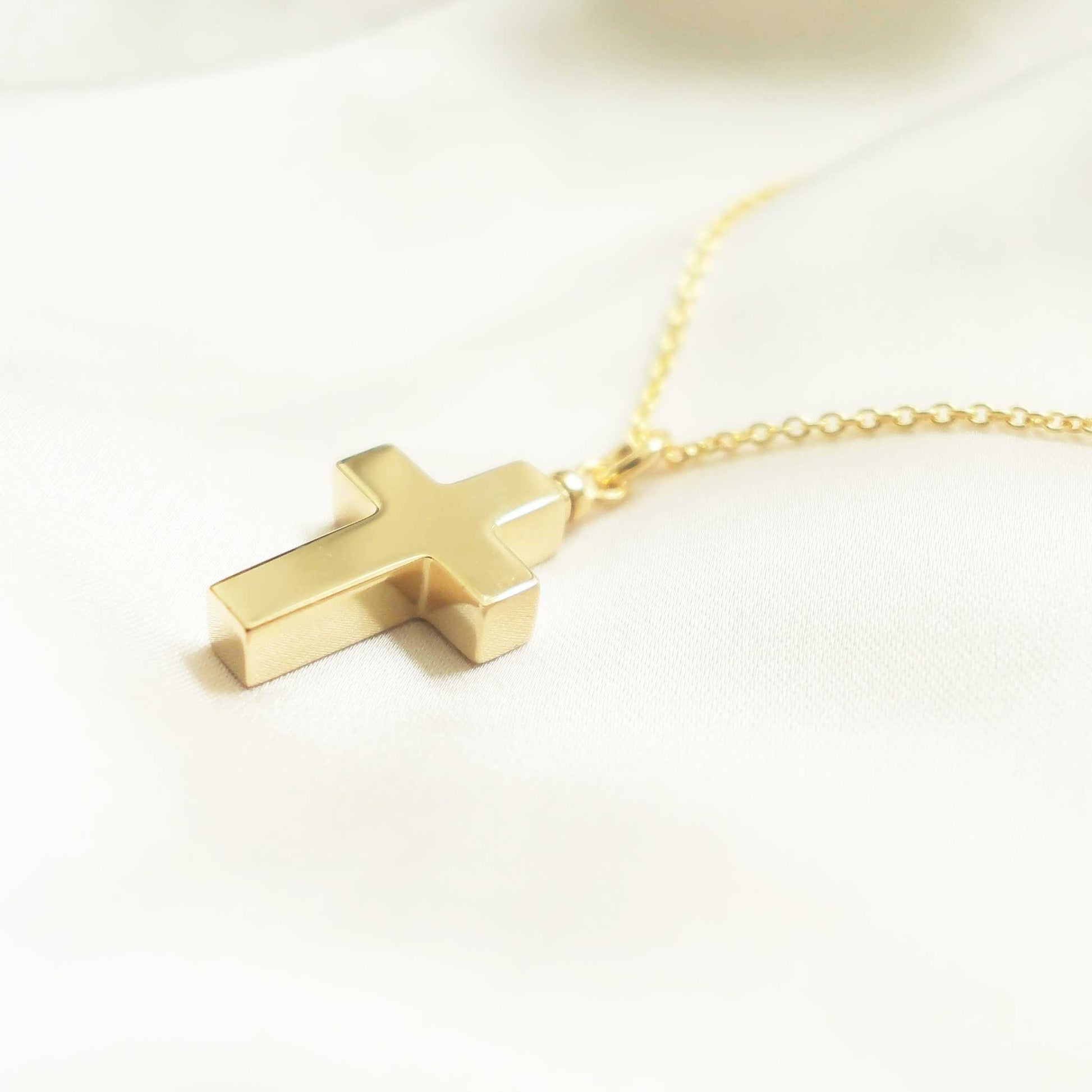Ashes Jewellery Cross 18K or 9K Solid Gold Necklace - Ashes Jewellery AE