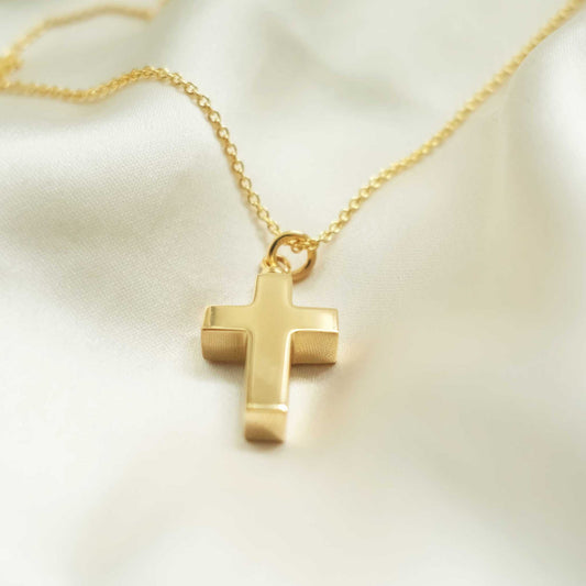 Ashes Jewellery Cross 18K or 9K Solid Gold Necklace - Ashes Jewellery AE