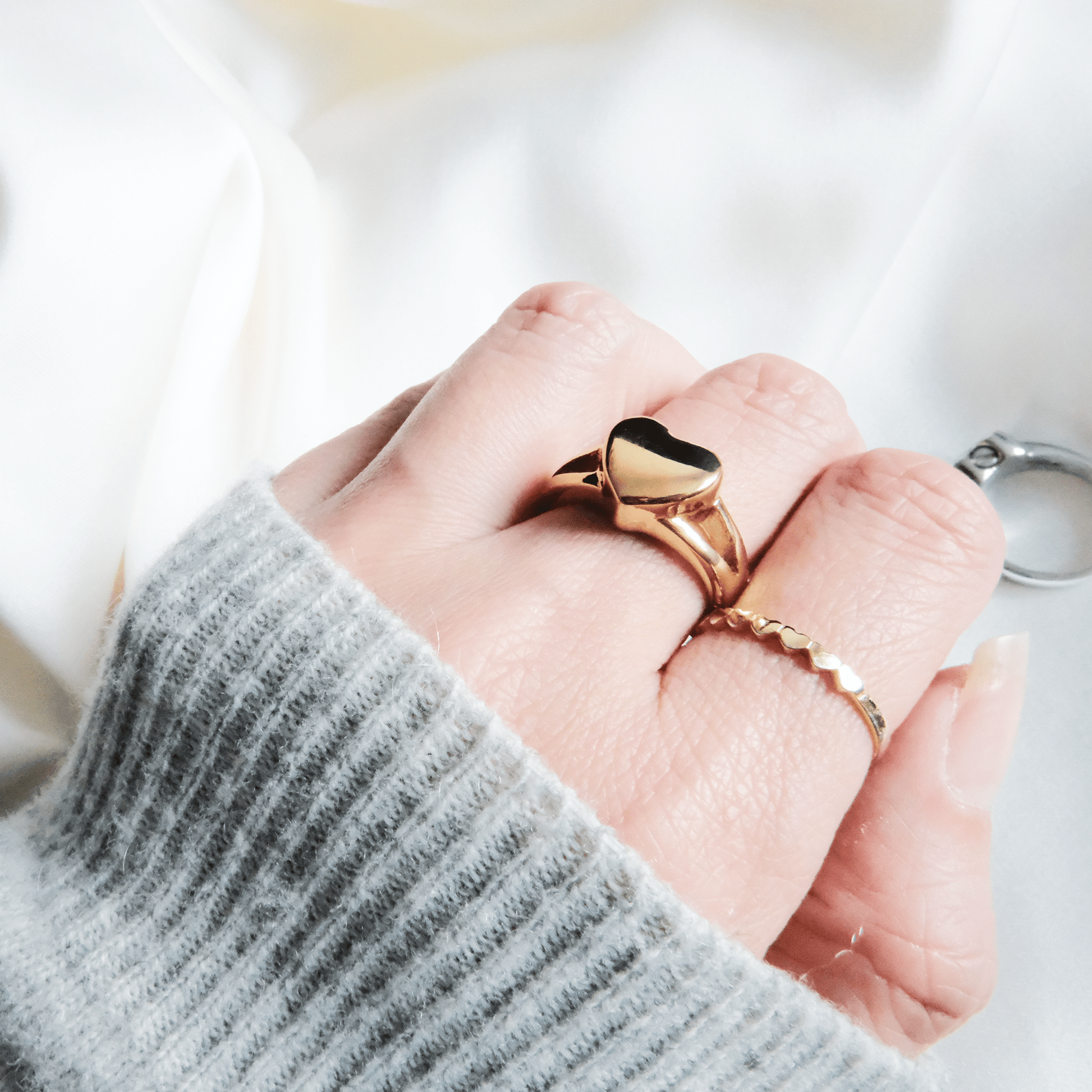 Ashes Ring Heart Stainless Steel Gold & Silver - Ashes Jewellery AE