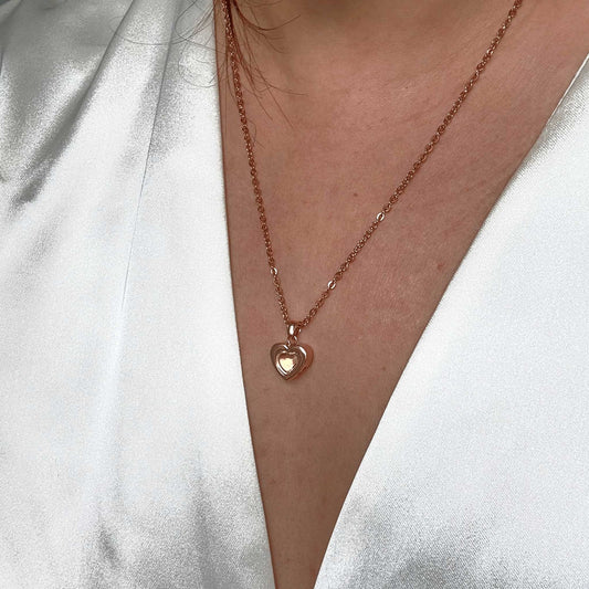 Heart Ashes Necklace Gold Stainless Steel - Ashes Jewellery AE