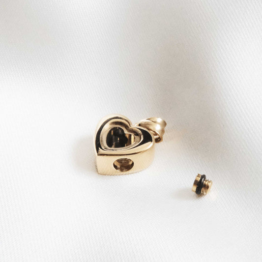 Heart Ashes Necklace Gold Stainless Steel - Ashes Jewellery AE