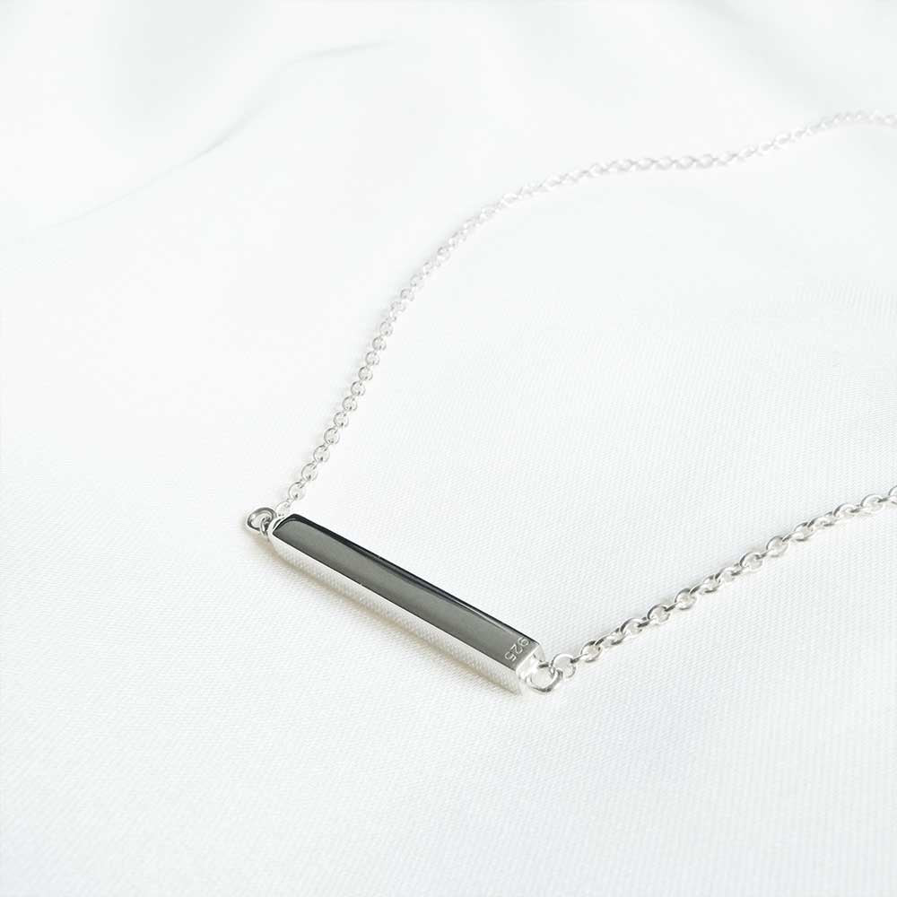 Memorial Jewellery for Ashes Horizontal Bar Necklace 925 Sterling Silver - Ashes Jewellery AE