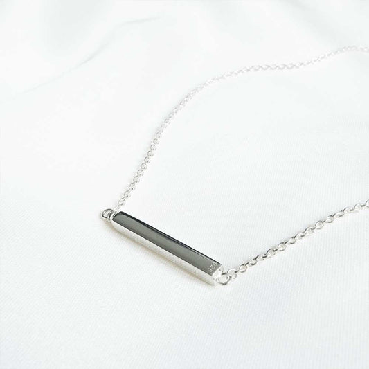 Memorial Jewellery for Ashes Horizontal Bar Necklace 925 Sterling Silver - Ashes Jewellery AE