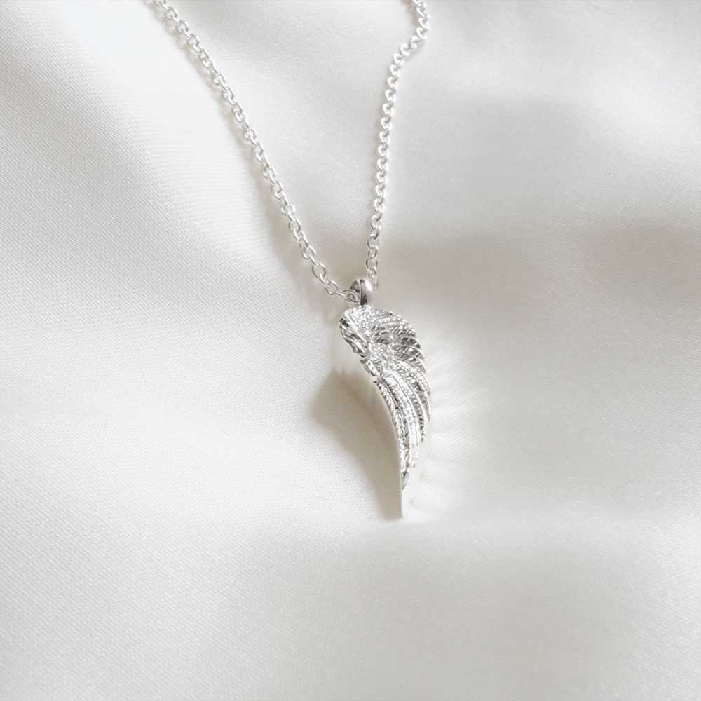 Self Fill Ashes Jewellery Angel Wing Necklace Silver - Ashes Jewellery AE