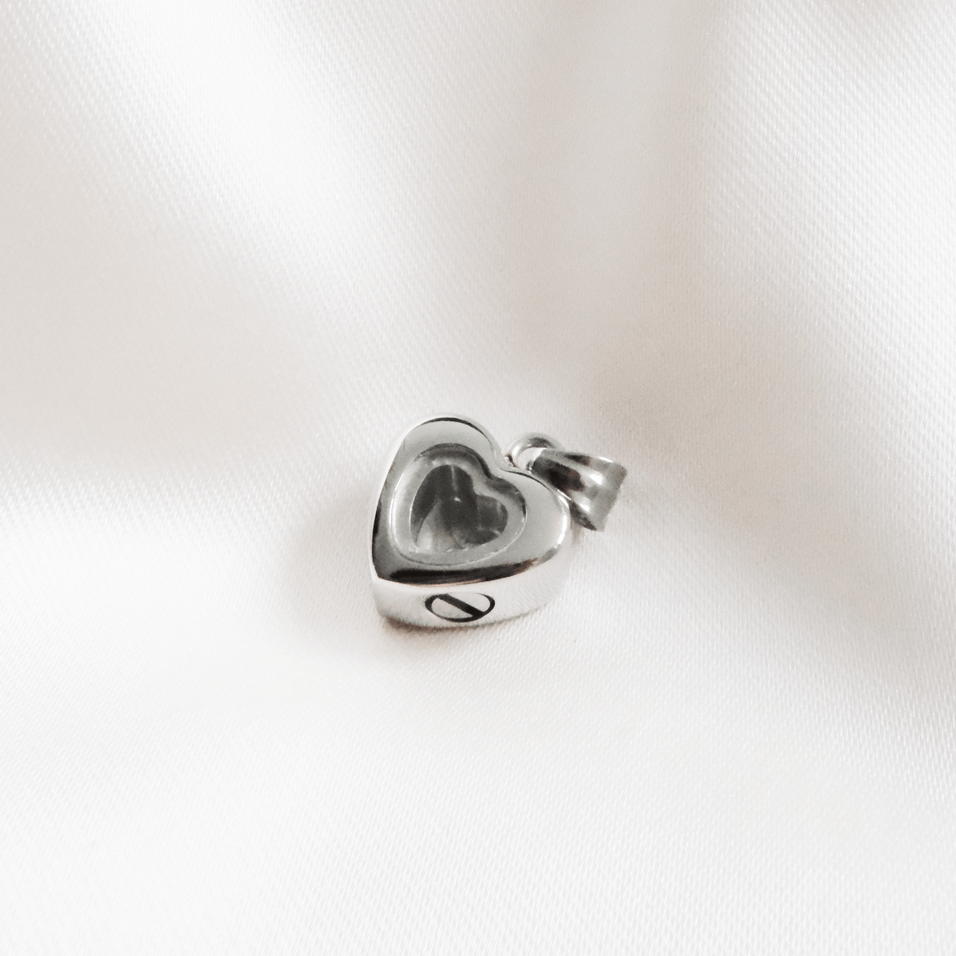 Silver Heart Ashes Necklace Stainless Steel - Ashes Jewellery AE