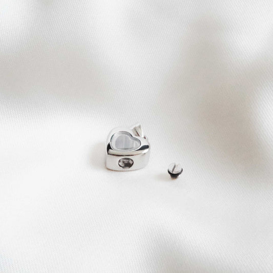 Silver Heart Ashes Necklace Stainless Steel - Ashes Jewellery AE