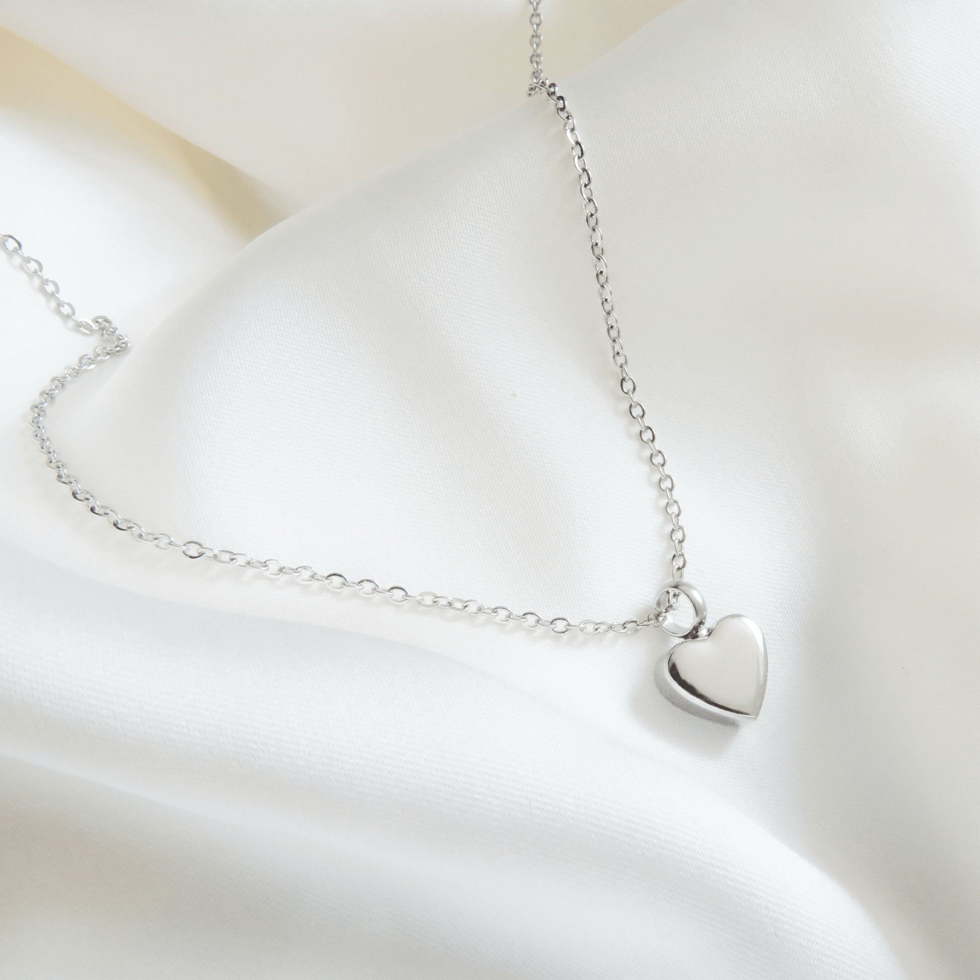 Small Heart Ashes Necklace Silver Stainless Steel - Ashes Jewellery AE