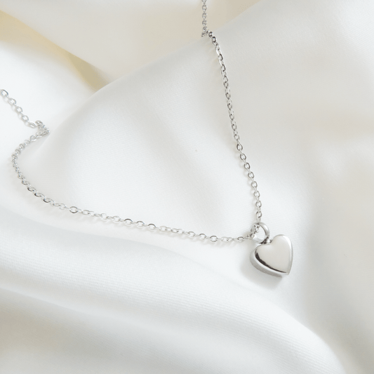 Small Heart Ashes Necklace Silver Stainless Steel - Ashes Jewellery AE