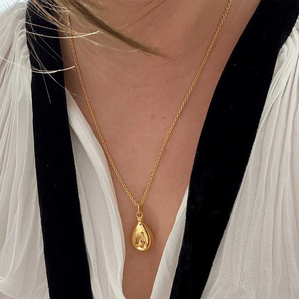 Teardrop Ashes Necklace in 18K Gold Plating – Keepsake Pendant - Ashes Jewellery AE