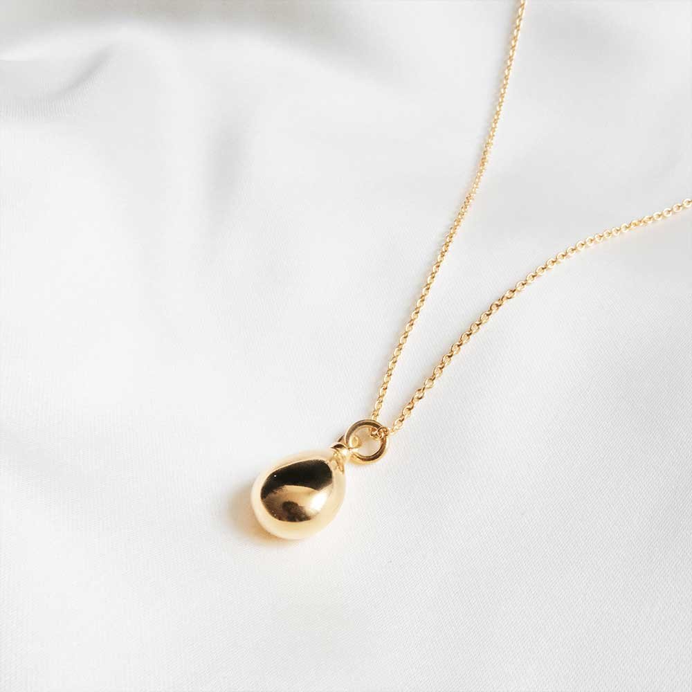 Teardrop Ashes Necklace in 18K Gold Plating – Keepsake Pendant - Ashes Jewellery AE