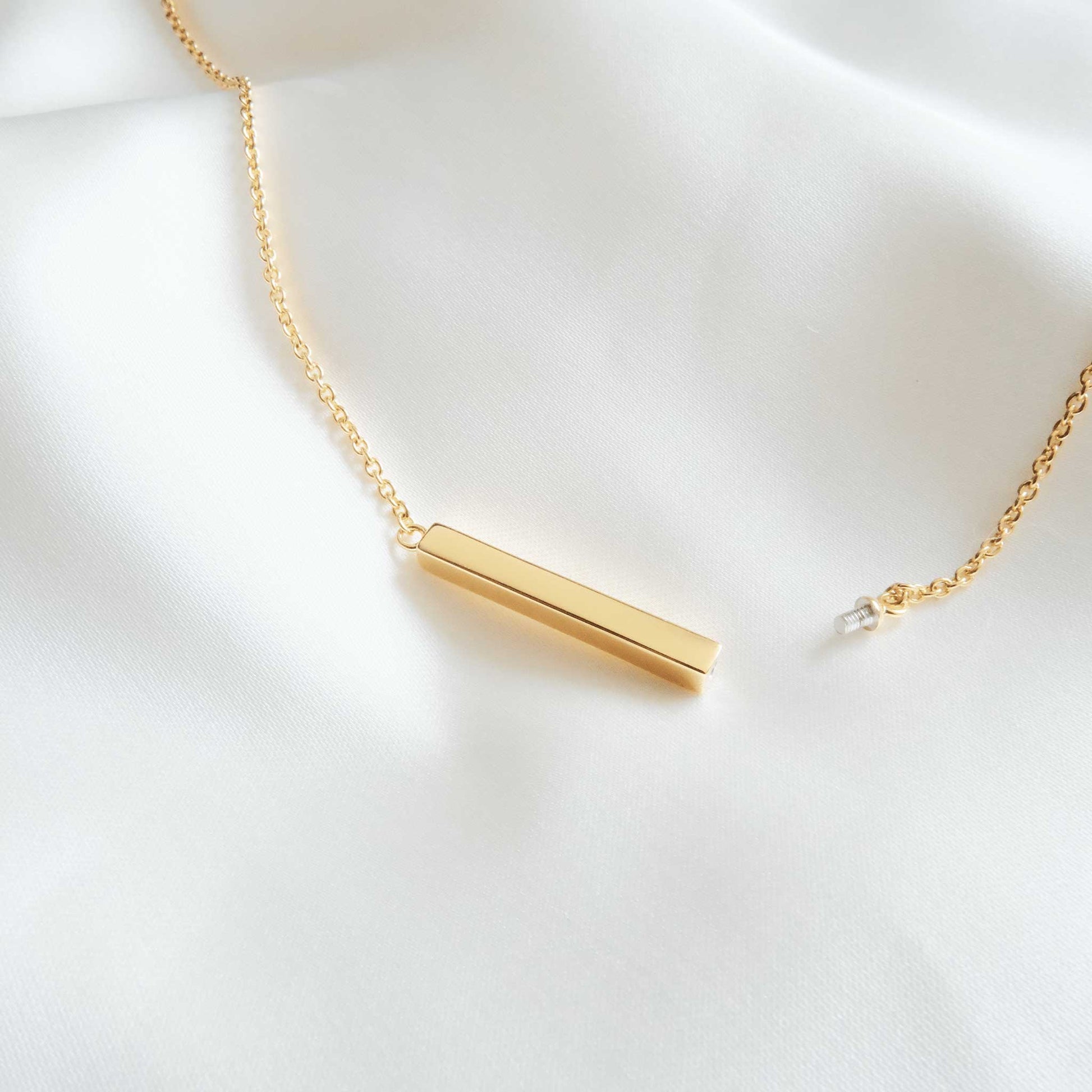 Urn Jewellery Necklace Horizontal Bar 18K Gold Plated - Ashes Jewellery AE